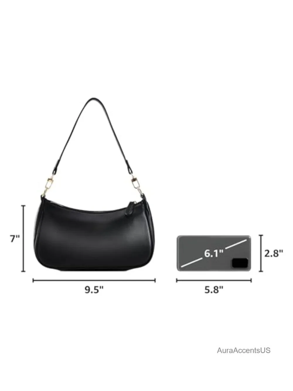 Small Crescent Shoulder Bag Vegan Leather Crossbody Hobo Purse